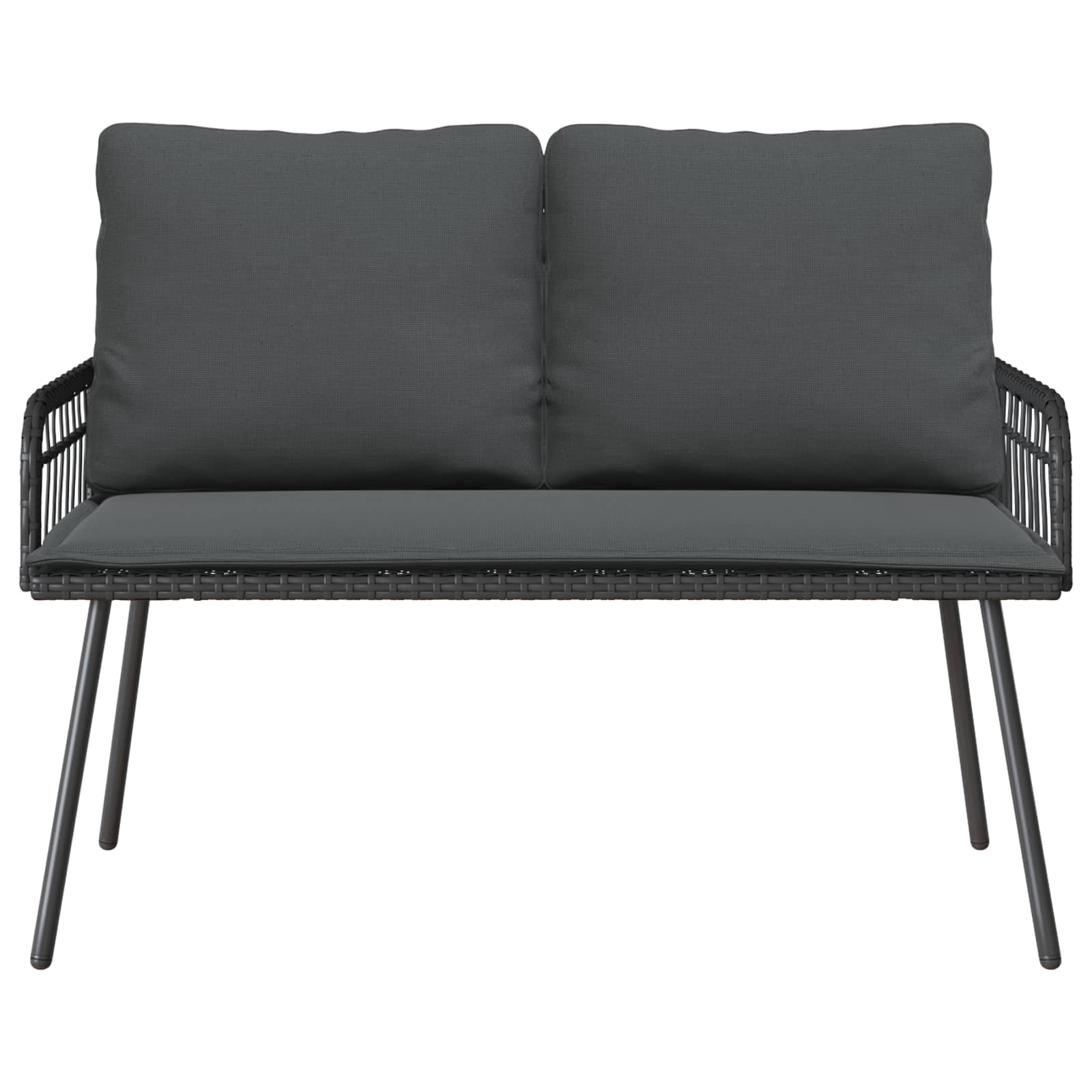 Garden Bench with Cushion Anthracite 114 x 64 x 90cm Steel