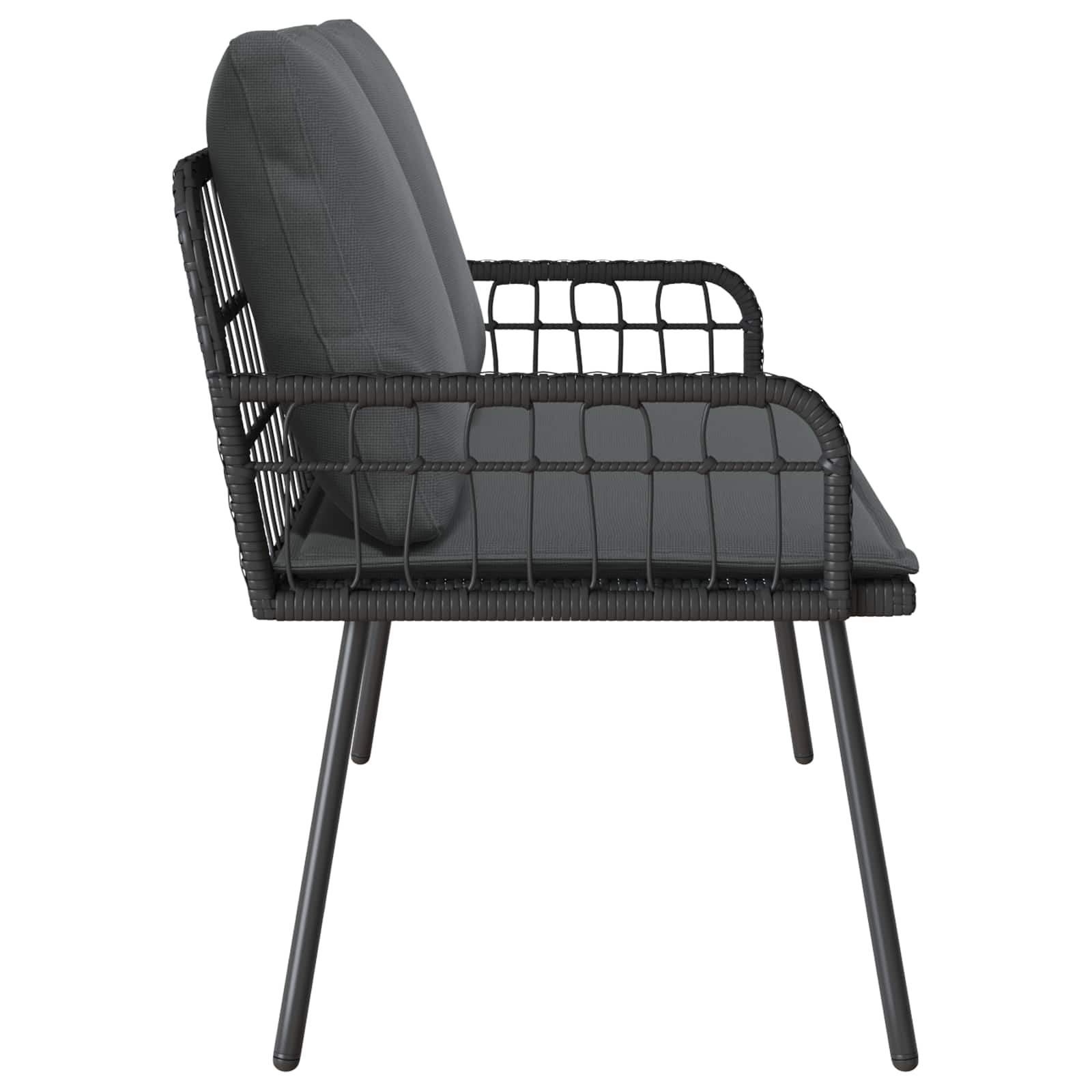 Garden Bench with Cushion Anthracite 114 x 64 x 90cm Steel