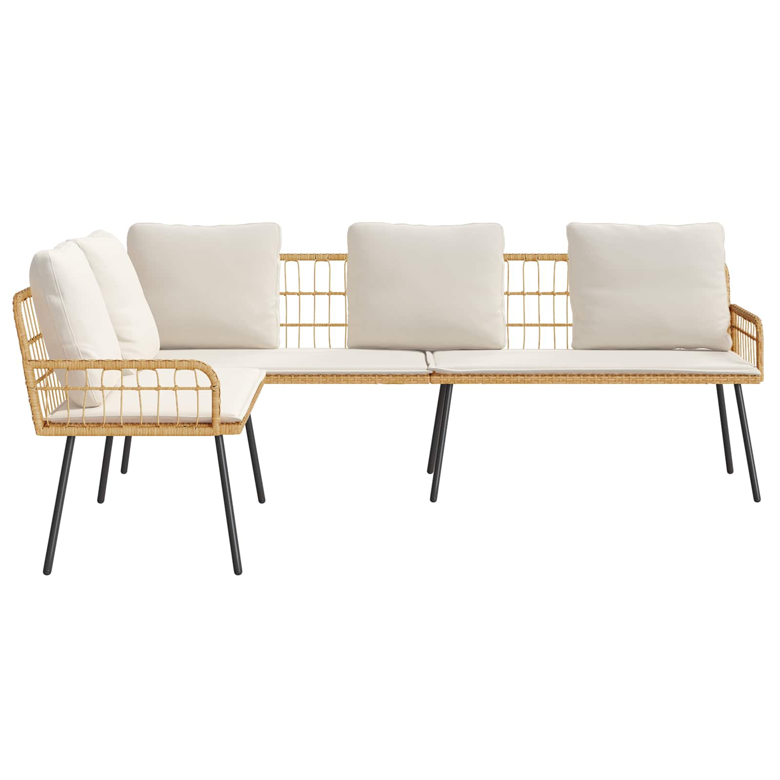 Sofa with Cushion Brown 61.5 x 123 x 82cm Metal