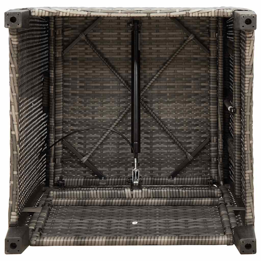 Reclining Garden Chair with Side Table Grey Poly Rattan