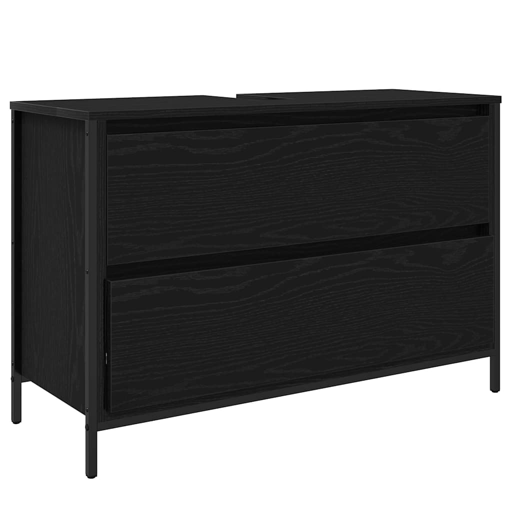 Bathroom Furniture Set 3 pcs Black Oak 90 x 34,5 x 60 cm