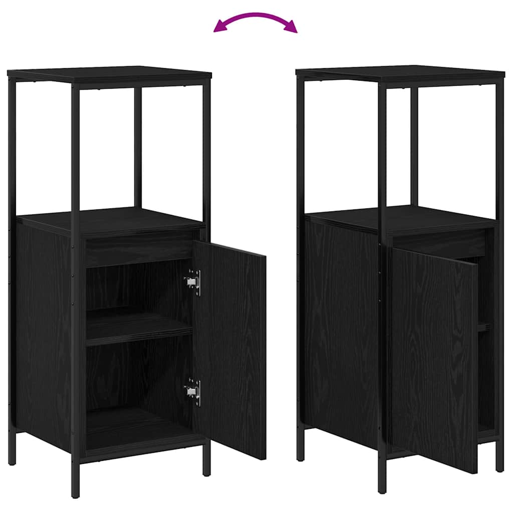 Bathroom Furniture Set 3 pcs Black Oak 90 x 34,5 x 60 cm