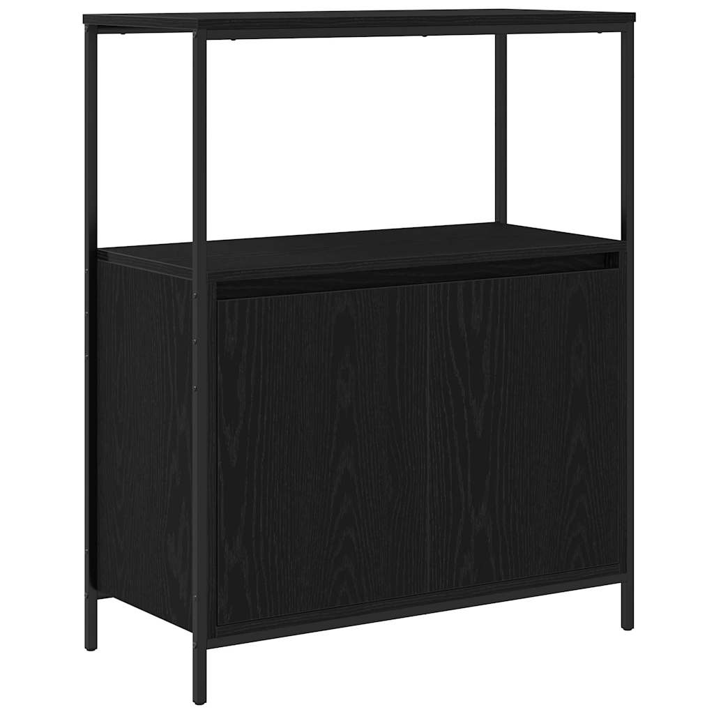 Bathroom Furniture Set with Shelf 5 pcs Black Engineered wood