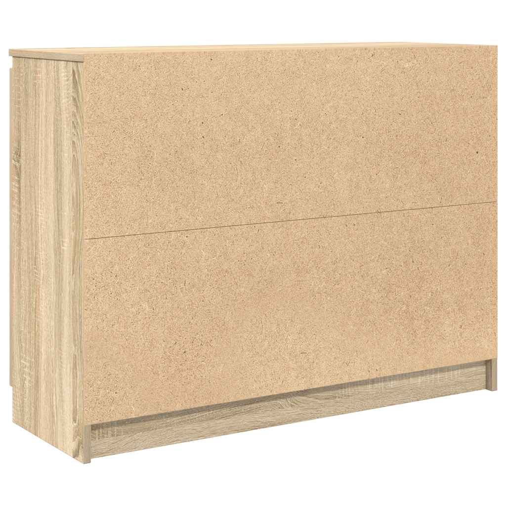 Sideboard with Drawers Sonoma Oak 100.5x35x76 cm Engineered Wood