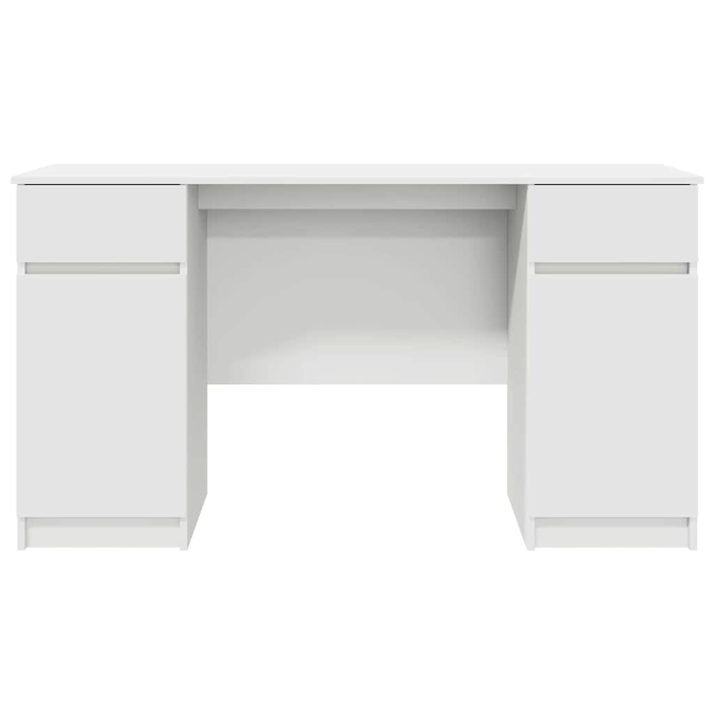 Desk with Drawer White 140 x 49 x 76 cm Engineered wood