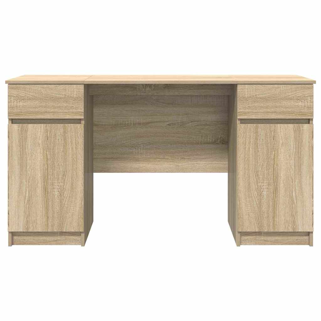 Desk with Drawer Sonoma oak 140 x 49 x 76 cm Engineered wood
