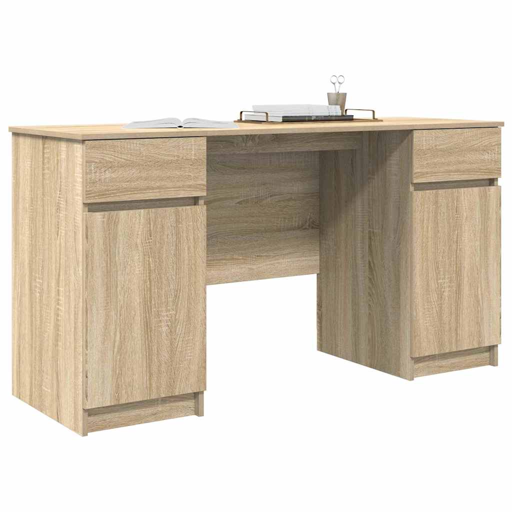Desk with Drawer Sonoma oak 140 x 49 x 76 cm Engineered wood