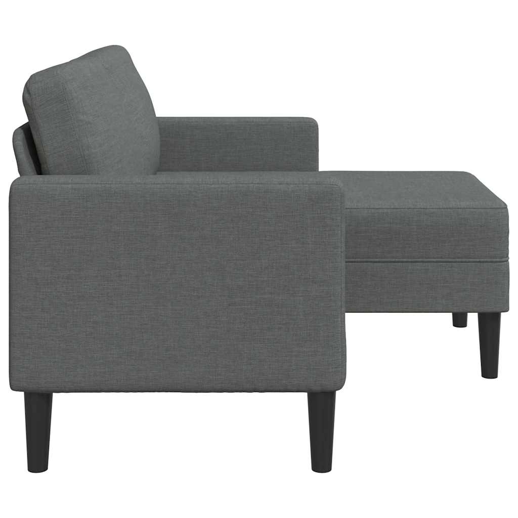 2-Seater Sofa with Chaise L-shaped Dark Grey 125 cm Fabric