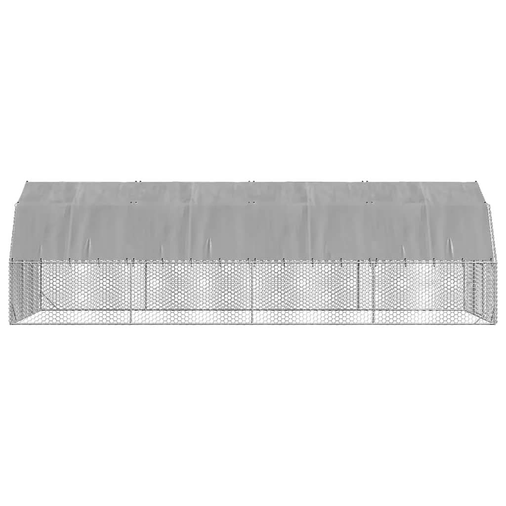 Chicken Run with Roof 2.5x8x2.25 m Galvanised Steel