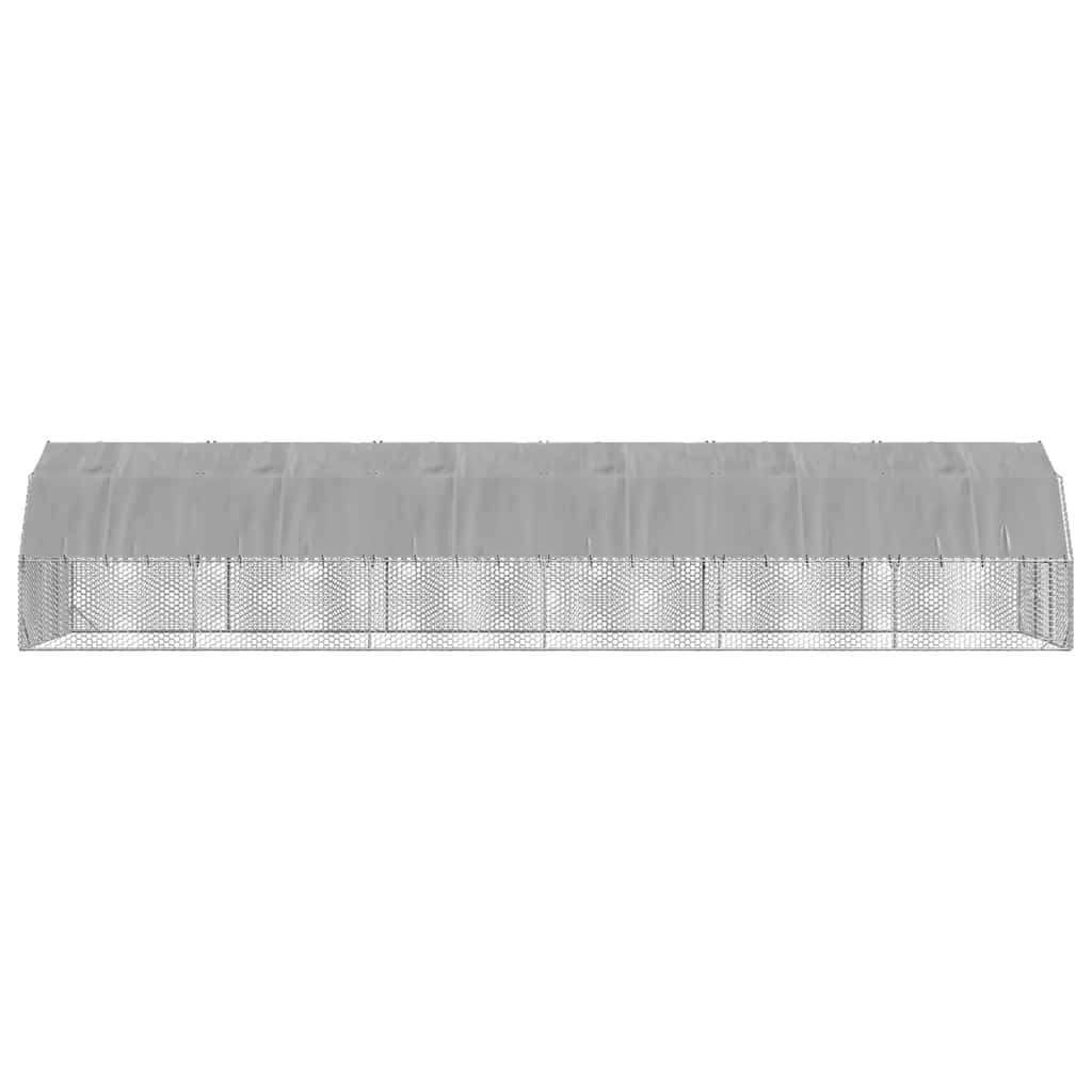 Chicken Run with Roof 2.5x12x2.25 m Galvanised Steel