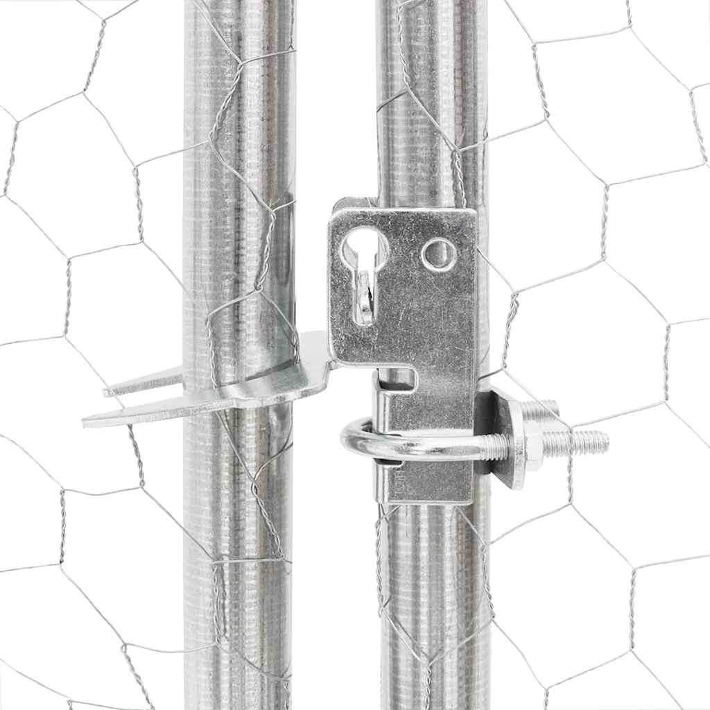 Chicken Run with Roof 2.5x10x2.25 m Galvanised Steel