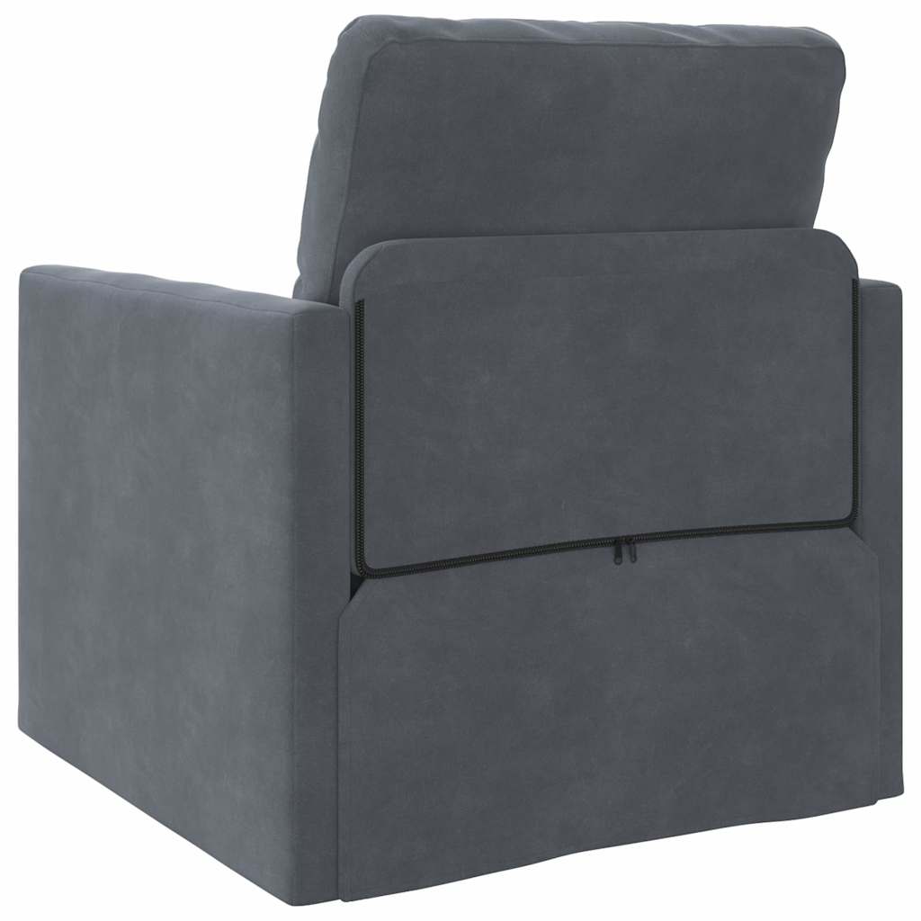 Sofa Bed Dark Grey 74 x 77 x 81 cm Velvet