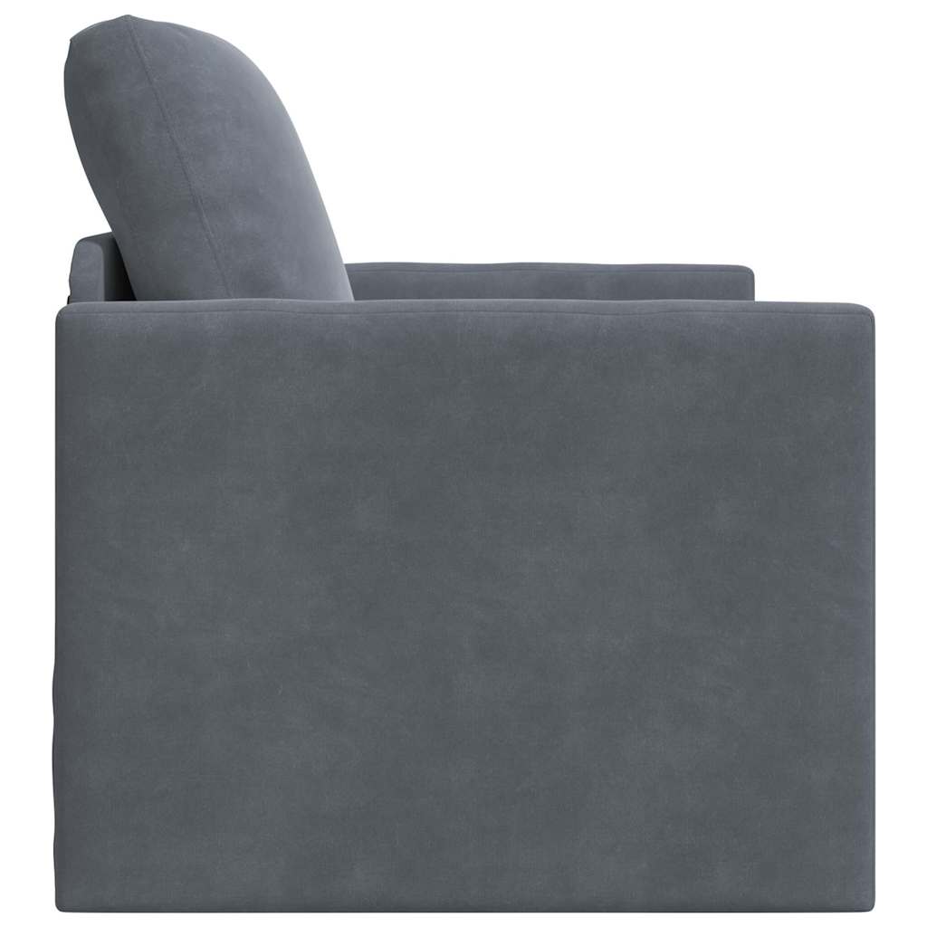 Sofa Bed Dark Grey 74 x 77 x 81 cm Velvet