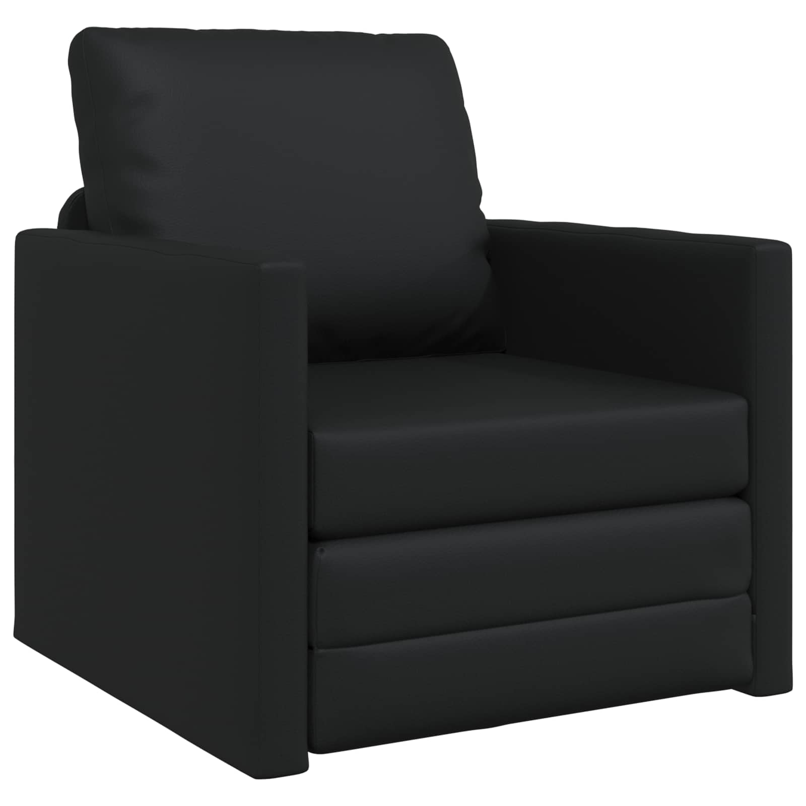 Sofa Bed 60cm Black Artificial Leather