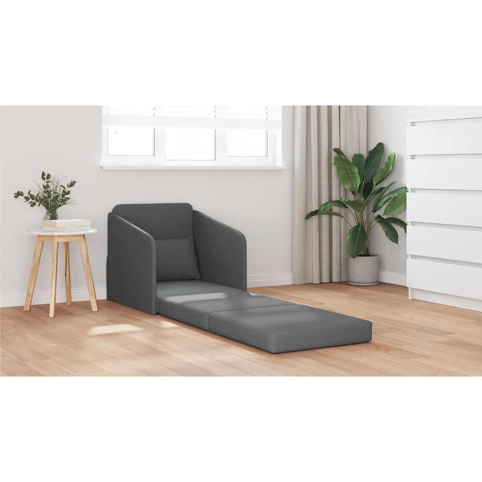 Sofa Bed Dark Grey 65 x 80 x 83 cm Fabric