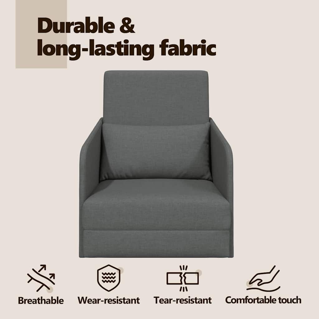Sofa Bed Dark Grey 65 x 80 x 83 cm Fabric