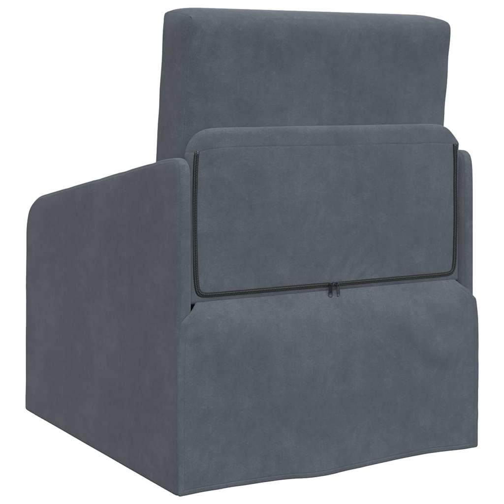 Sofa Bed Dark Grey 65 x 80 x 83 cm Velvet
