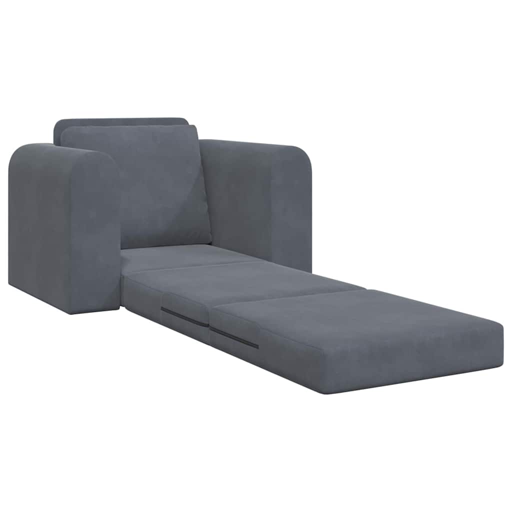 Sofa Bed Dark grey 98 x 71 x 83 cm Velvet