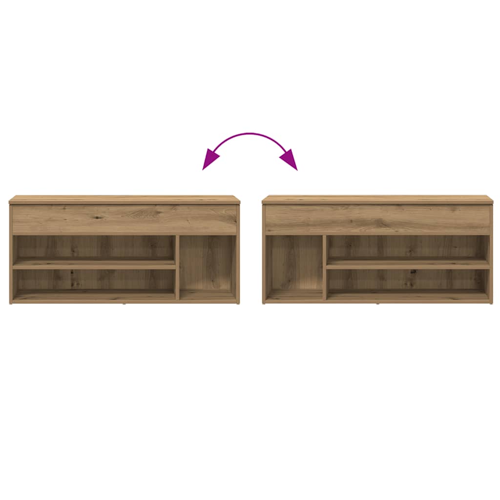 Shoe Bench Artisan Oak 102x30.5x45 cm Engineered Wood