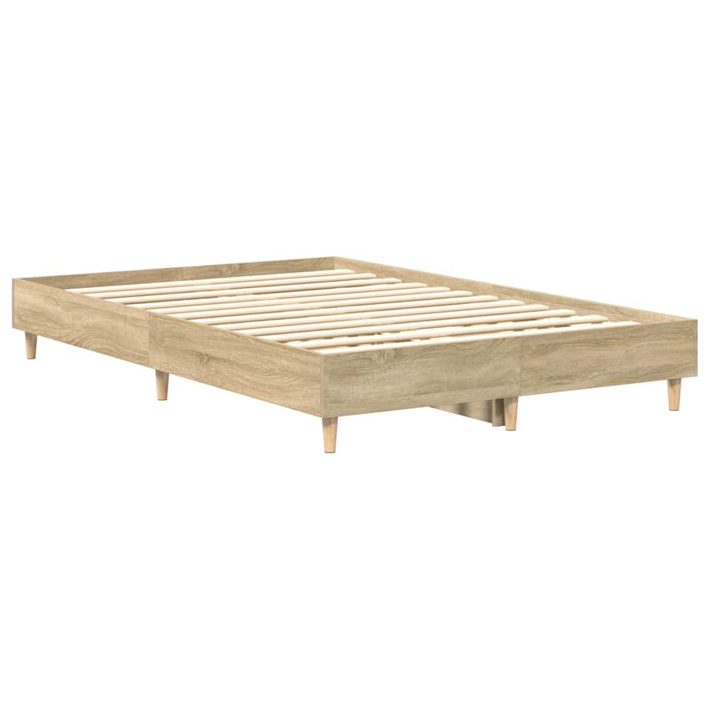 Bed Frame No Mattress Sonoma Oak 135x190 cm Engineered Wood