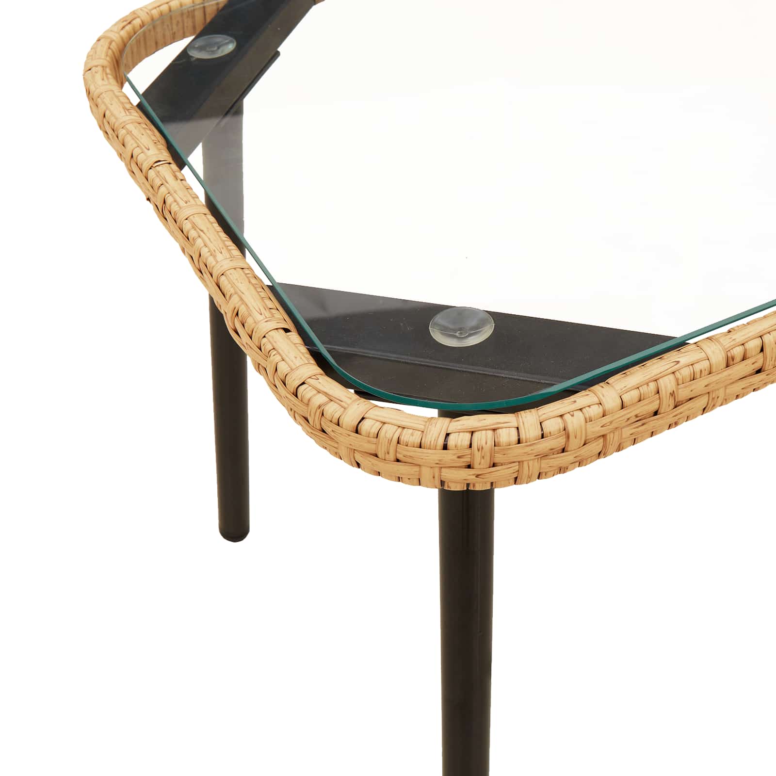 Garden Sofa Set with Cushion 2 pcs Natural Poly Rattan