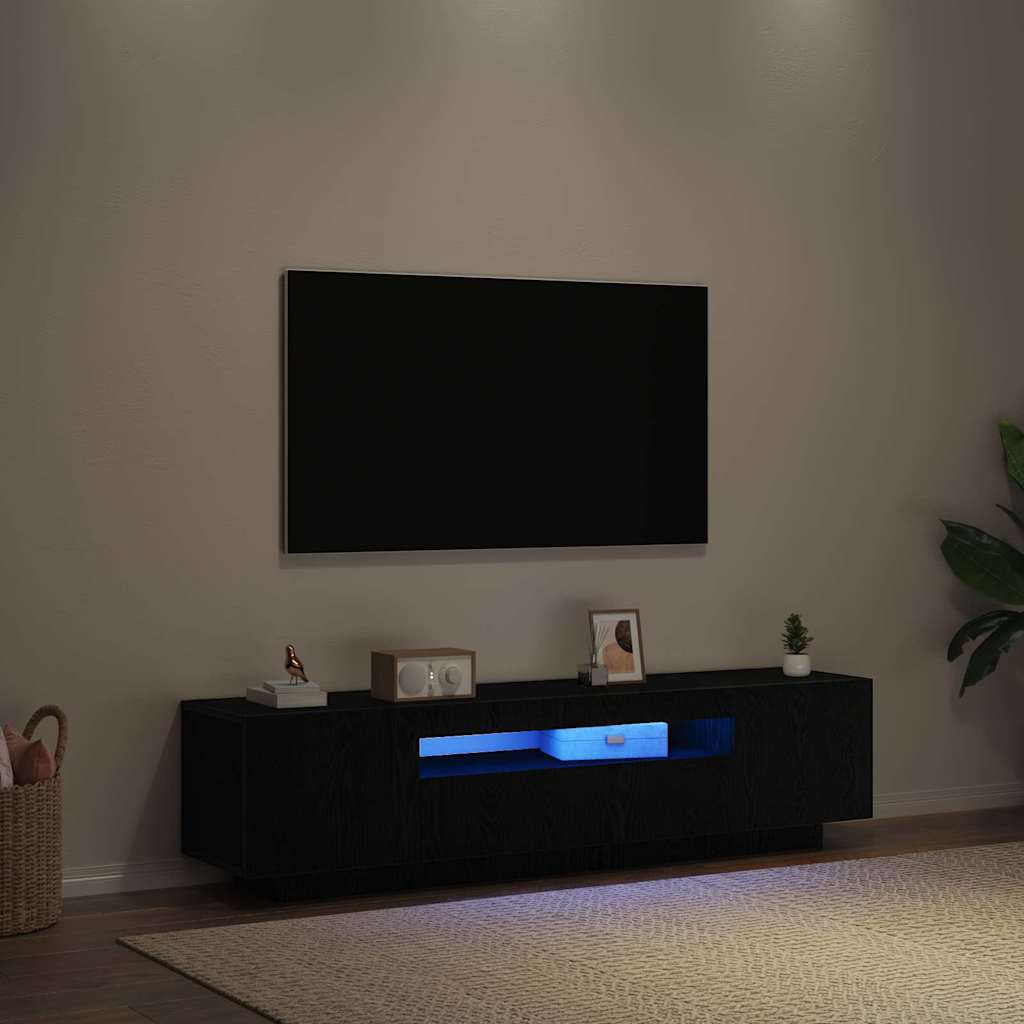 TV Cabinet 160 x 35 x 40 cm Black Engineered Wood