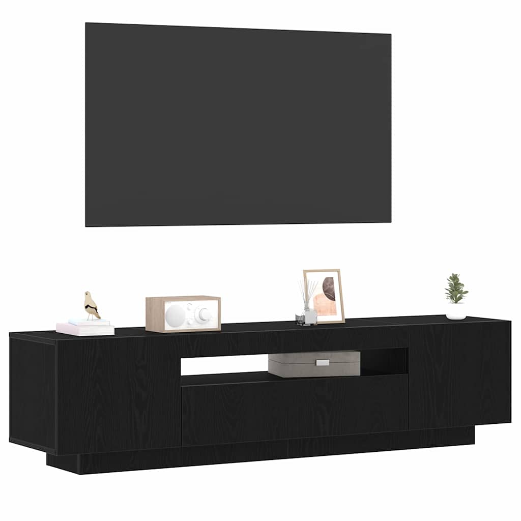 TV Cabinet 160 x 35 x 40 cm Black Engineered Wood