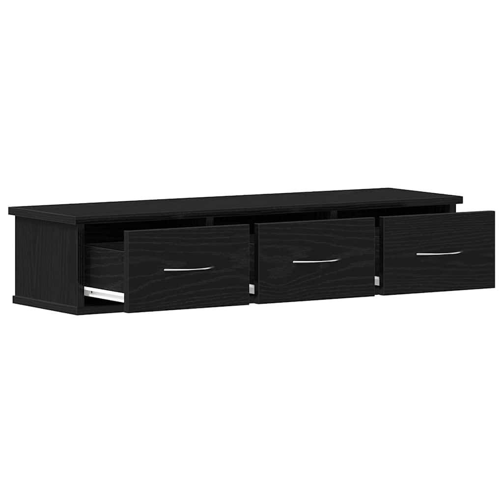 Wall Cabinet Black Oak 88x26x18.5 cm Engineered Wood