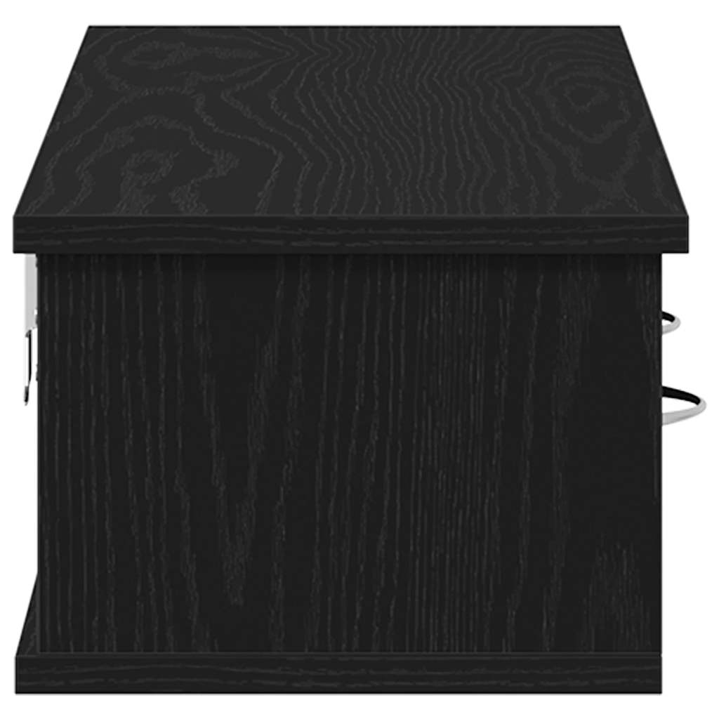Wall Cabinet Black Oak 88x26x18.5 cm Engineered Wood