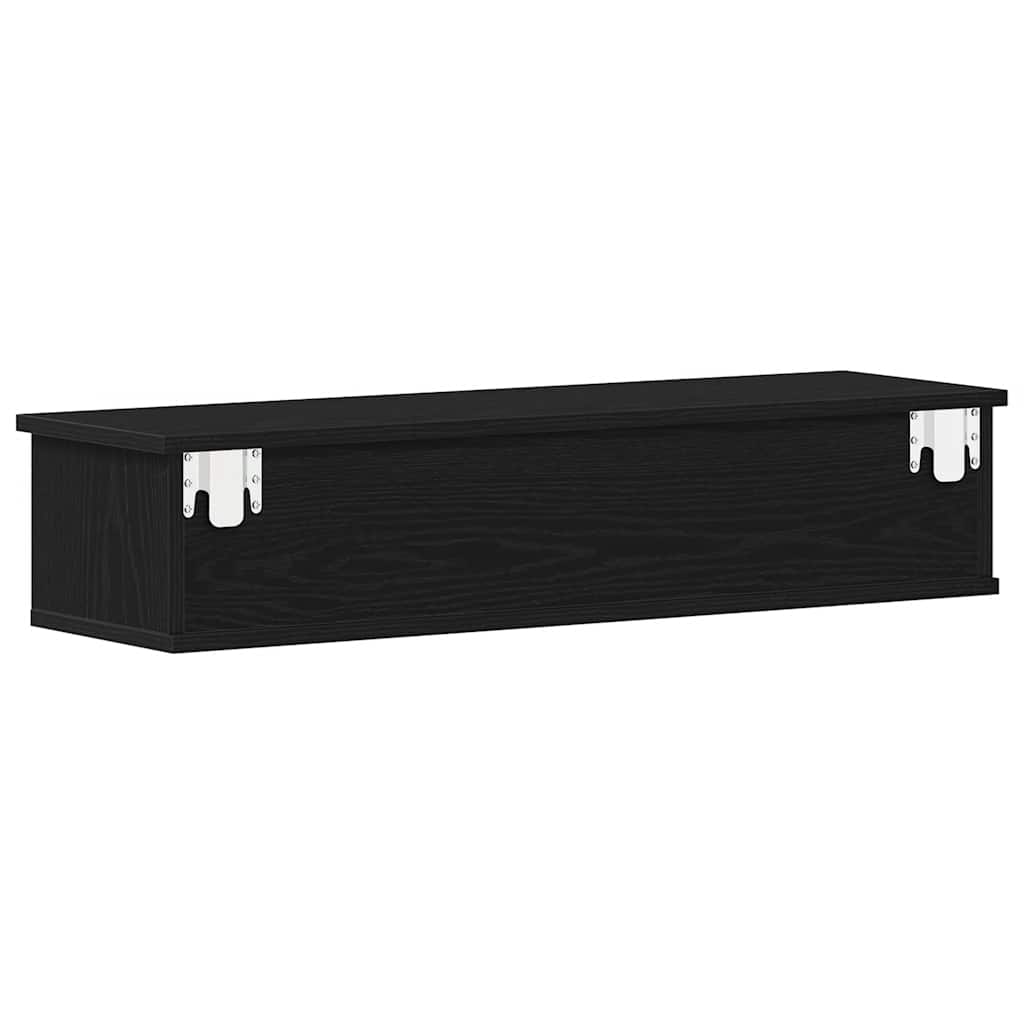 Wall Cabinet Black Oak 88x26x18.5 cm Engineered Wood