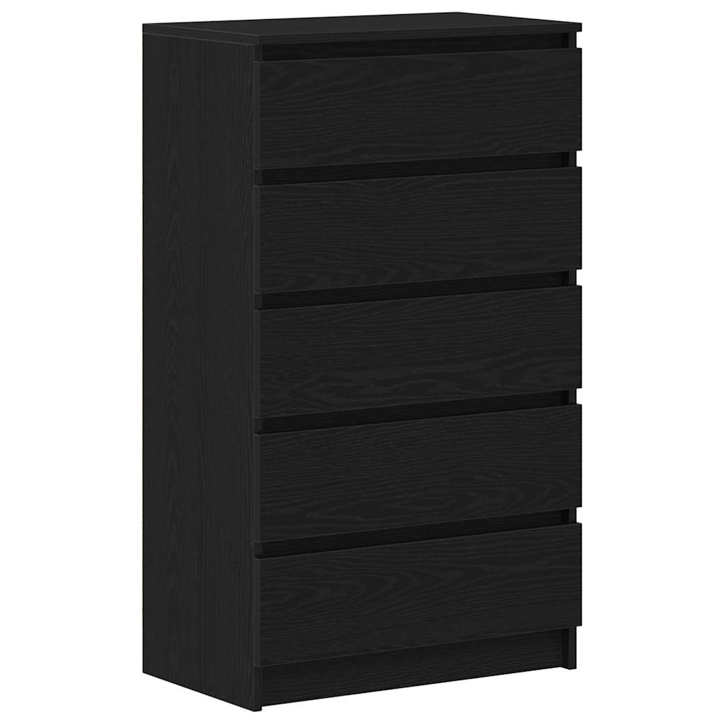 Drawer Cabinet Black Oak 60x36x103 cm Engineered Wood