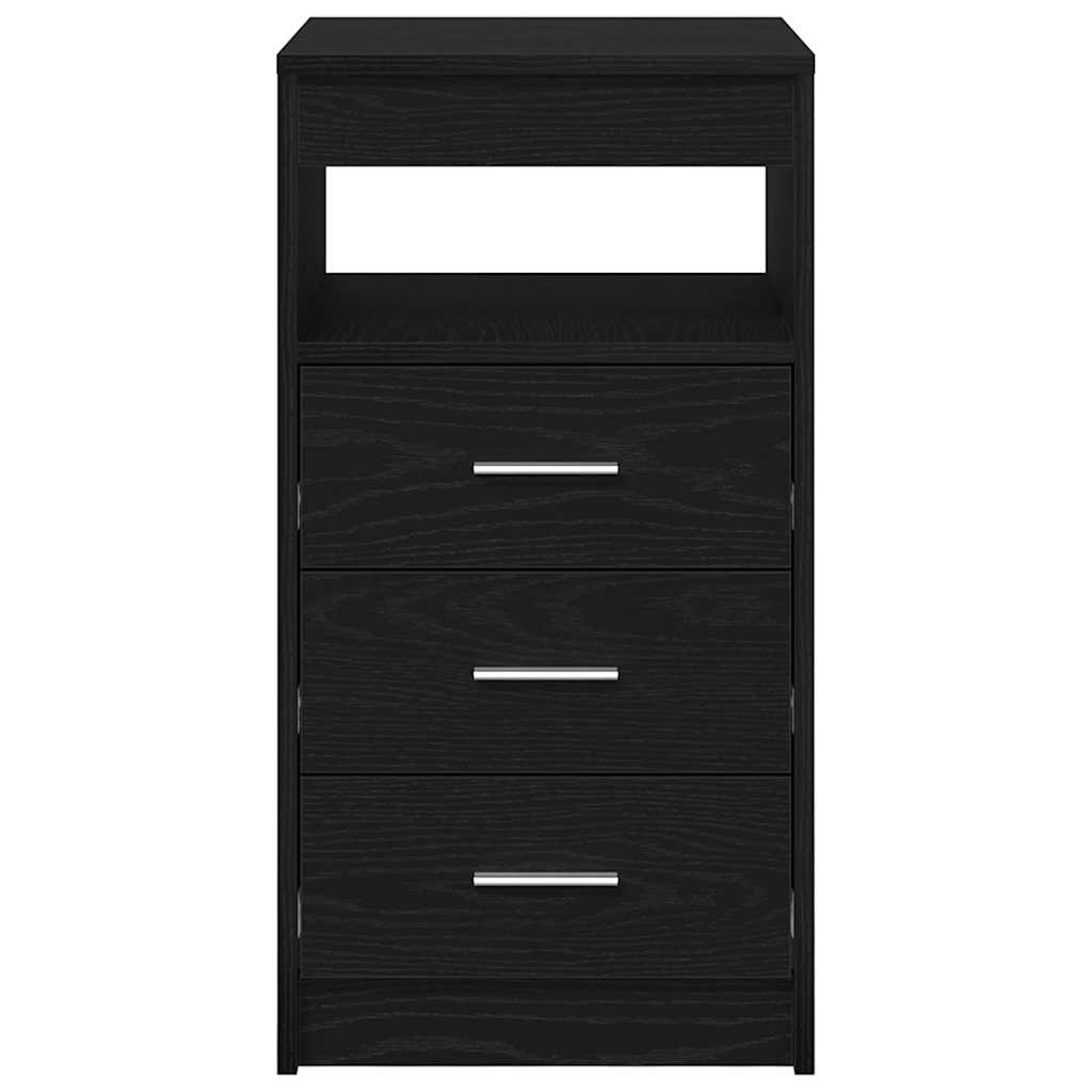 Drawer Cabinet Black Oak 40x50x76 cm Engineered Wood