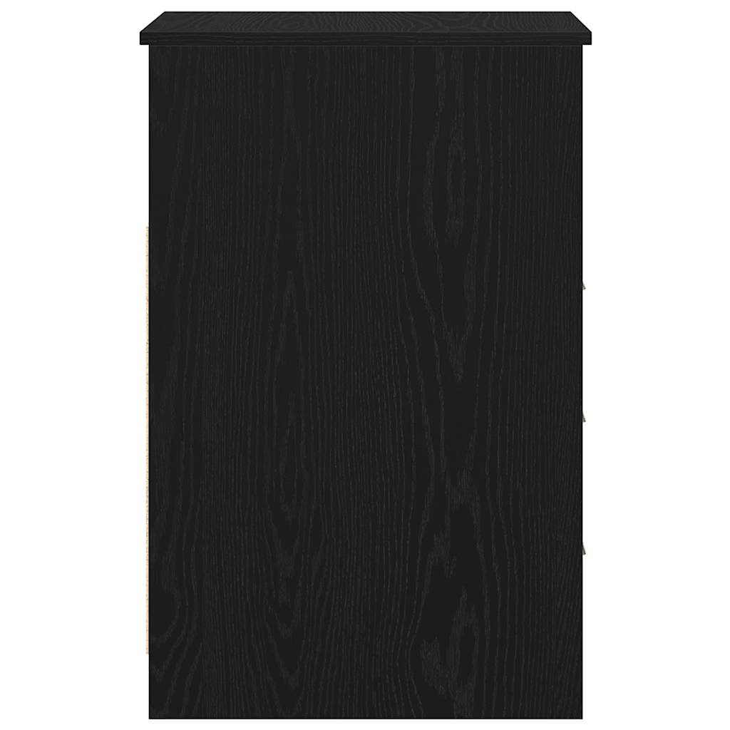 Drawer Cabinet Black Oak 40x50x76 cm Engineered Wood