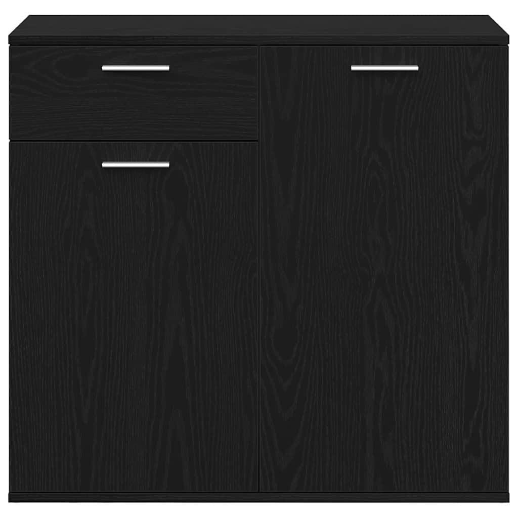 Sideboard Black Oak 80x36x75 cm Engineered Wood