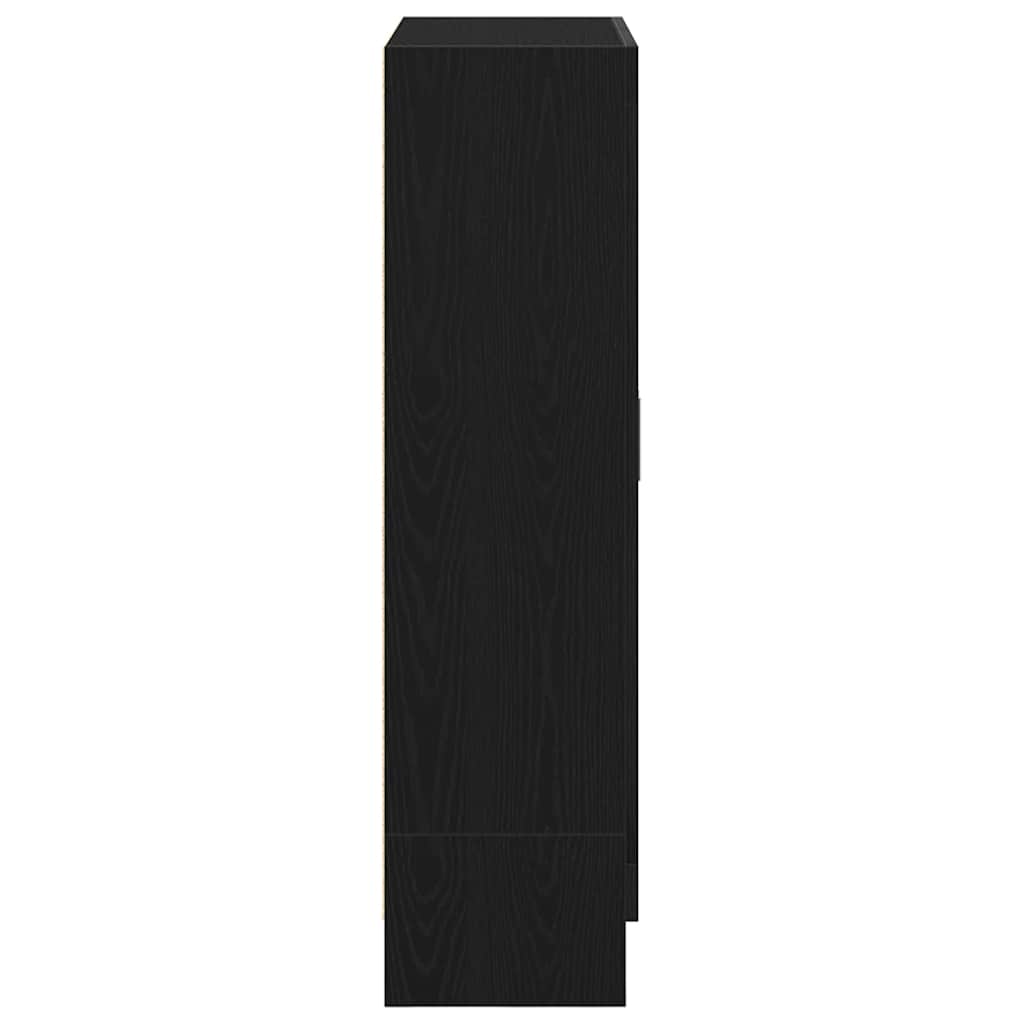 Book Cabinet Black Oak 82.5x30.5x115 cm Engineered Wood