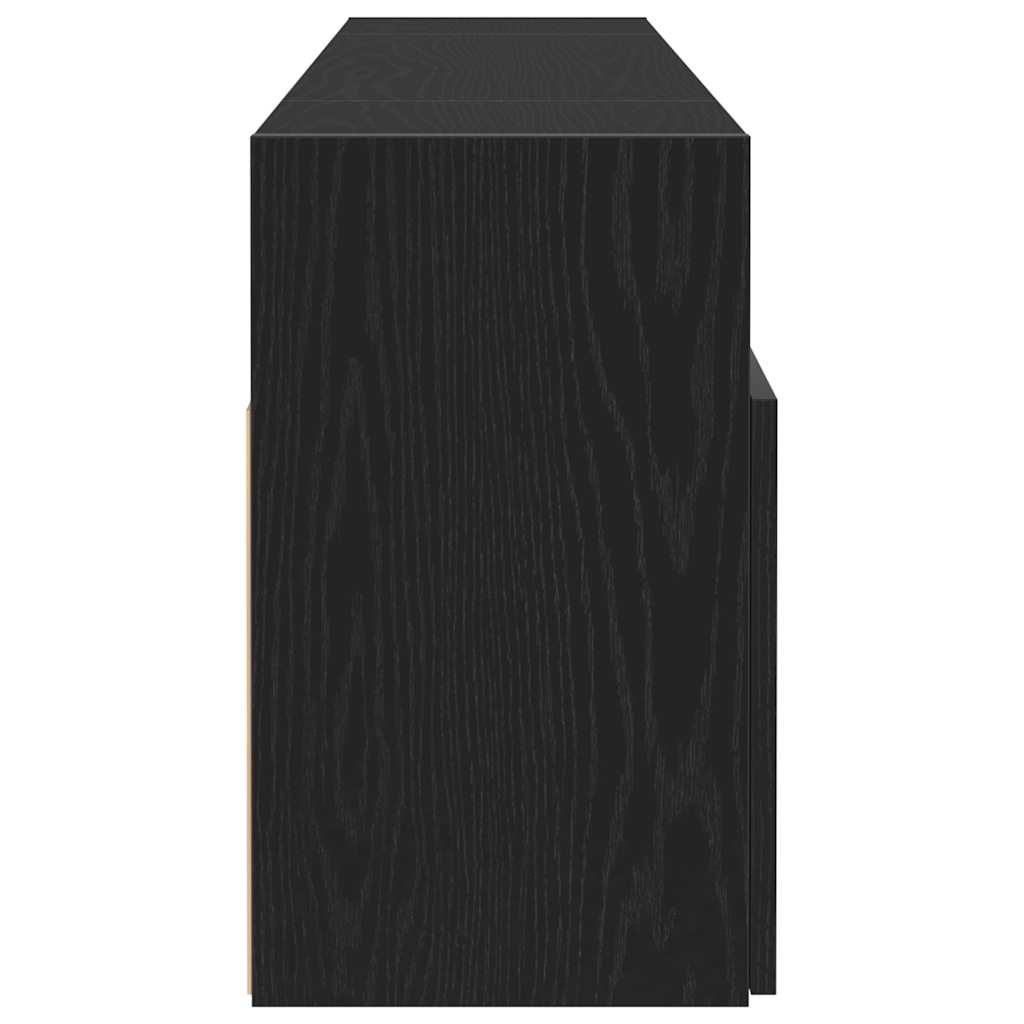 TV Cabinet with LED Lights Black Oak 120x30x50 cm
