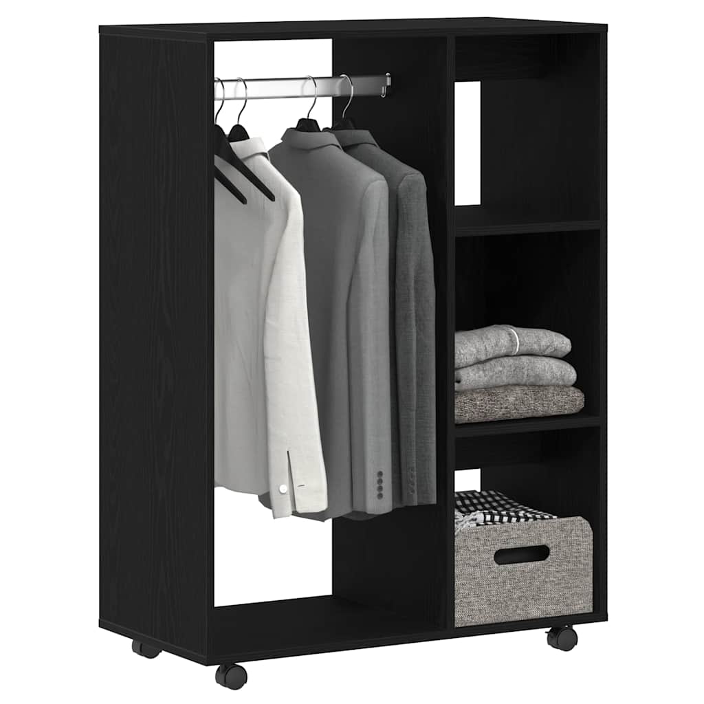 Wardrobe Black Oak 80x40x110 cm Engineered Wood