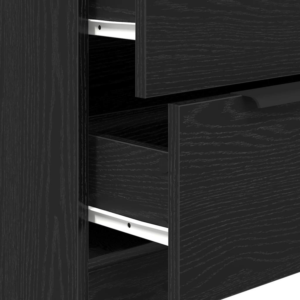 Sideboard with Drawer Black Oak 60 x 30 x 70 cm Engineered Wood