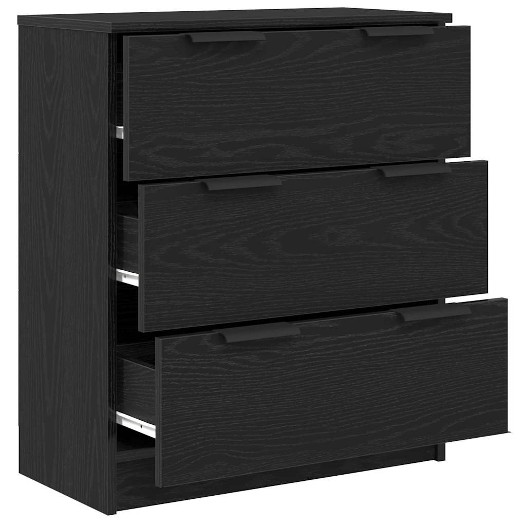 Sideboard with Drawer Black Oak 60 x 30 x 70 cm Engineered Wood