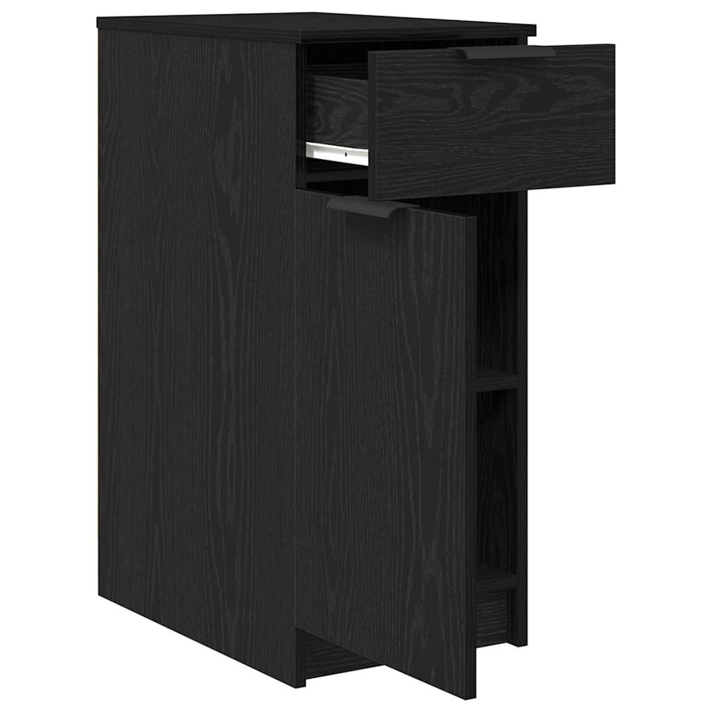 Office Cabinet Black Oak 33 x 50 x 75 cm Engineered Wood