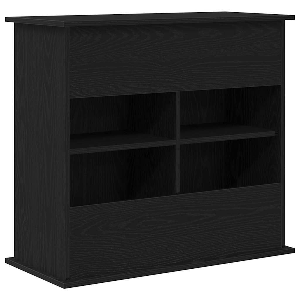 Aquarium Stand Black Oak 81x36x73 cm Engineered Wood