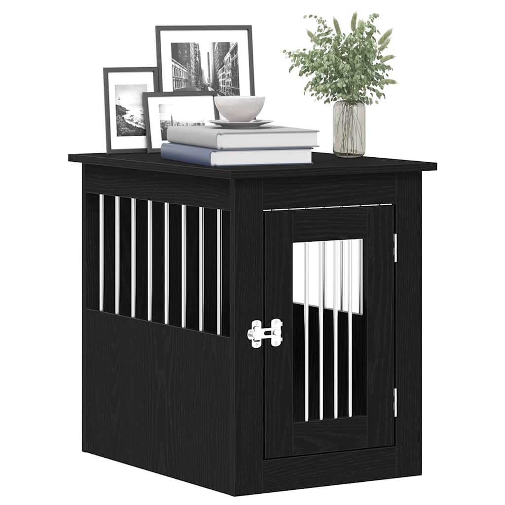 Dog Crate Furniture Black Oak 45x62x59 cm Engineered Wood