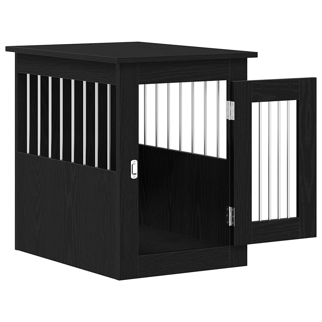 Dog Crate Furniture Black Oak 45x62x59 cm Engineered Wood