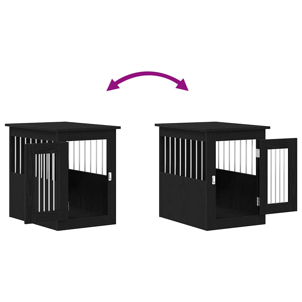 Dog Crate Furniture Black Oak 45x62x59 cm Engineered Wood