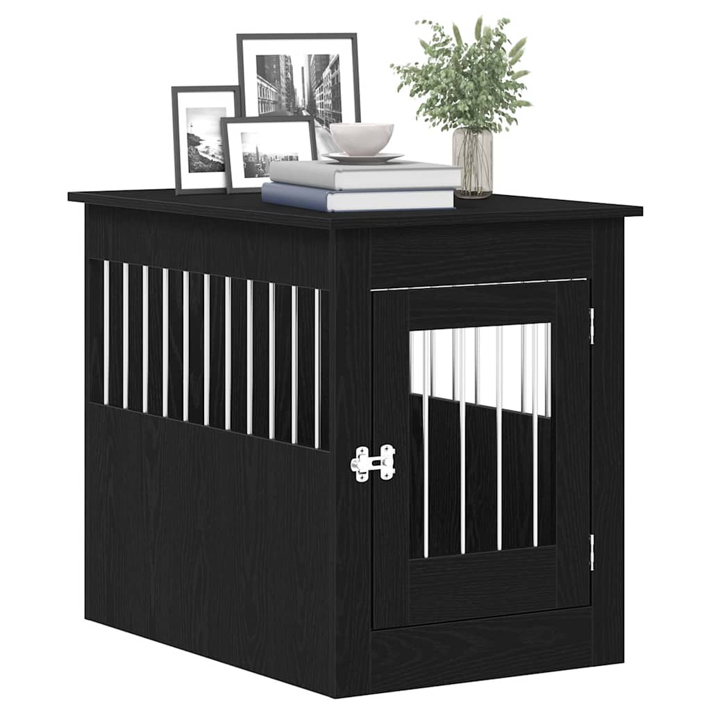 Dog Crate Furniture Black Oak 55x80x68 cm Engineered Wood