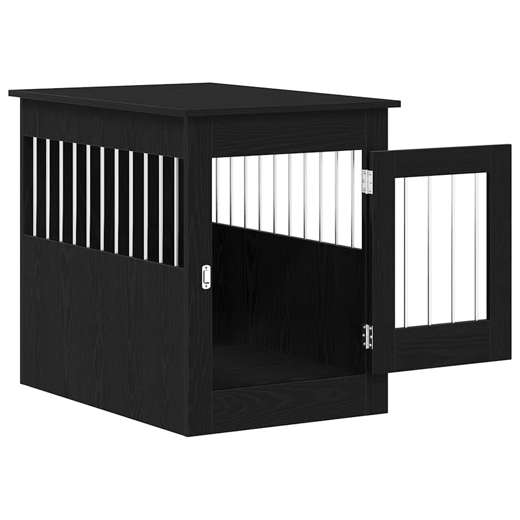 Dog Crate Furniture Black Oak 55x80x68 cm Engineered Wood