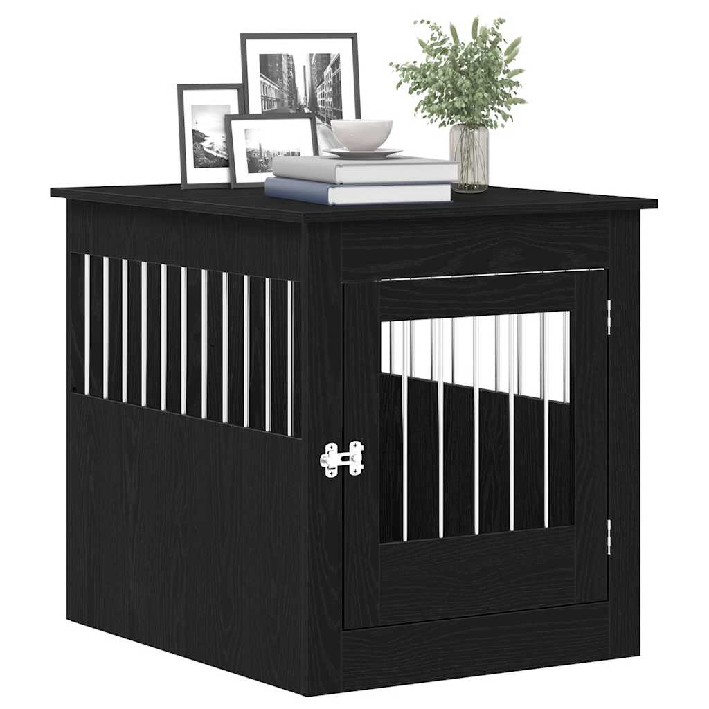 Dog Crate Furniture Black Oak 64.5x80x71 cm Engineered Wood
