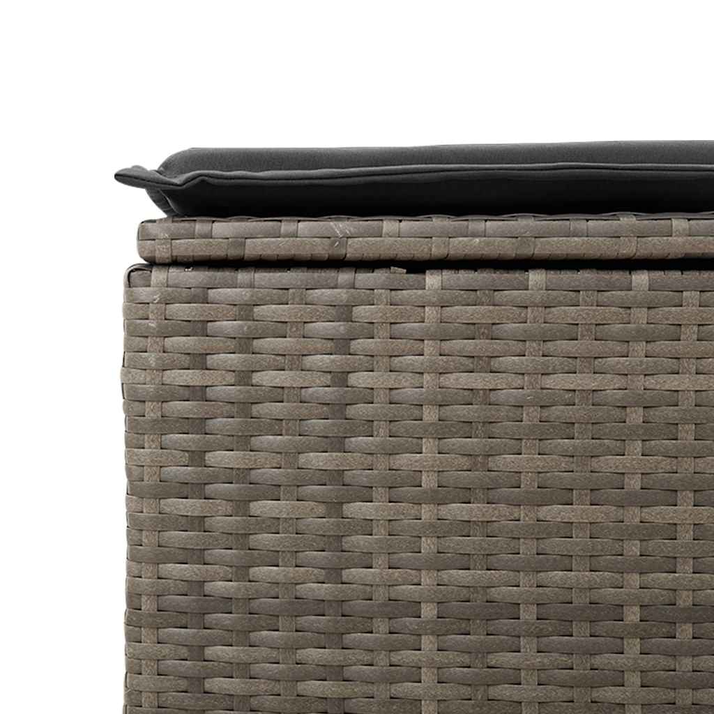 8 Piece Garden Sofa Set with Cushions Grey Poly Rattan