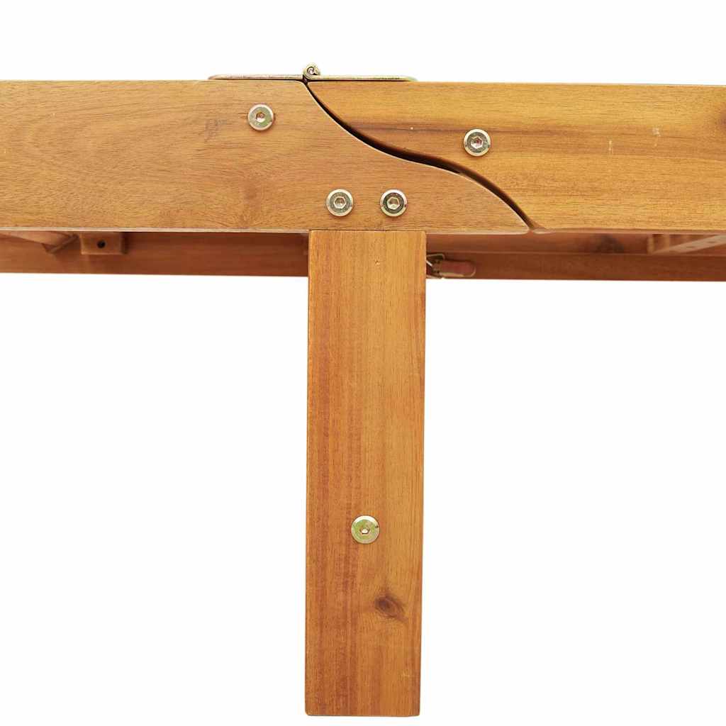 Sun Lounger Solid Acacia Wood Beige