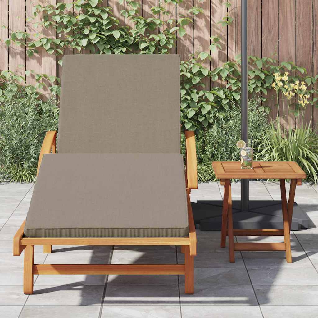 Sun Lounger Solid Acacia Wood Taupe
